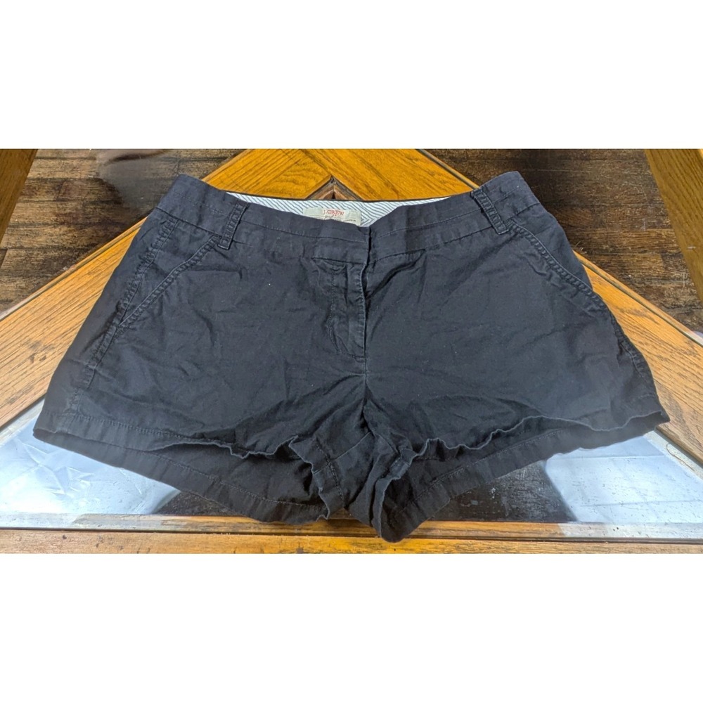 J.CREW Chino Broken-In Women's Shorts Size 8 Black Twill Classic Fit Pockets